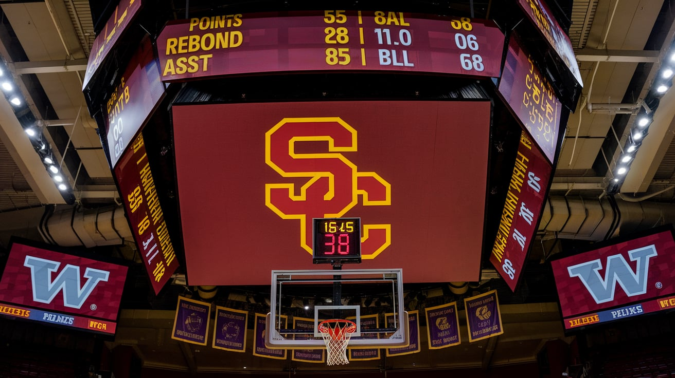 USC Trojans Men's Basketball vs Washington Basketball Match Player Stats